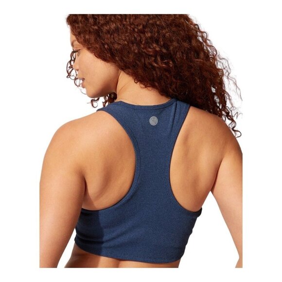 THREADS 4‎ THOUGHT KENSI RIB SPORTS BRA NAVY BLUE RACERBACK WOMEN MEDIUM NEW - Picture 2 of 10